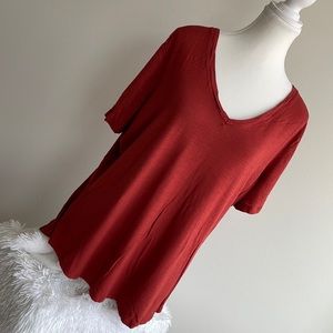 Womens Burgundy V-neck